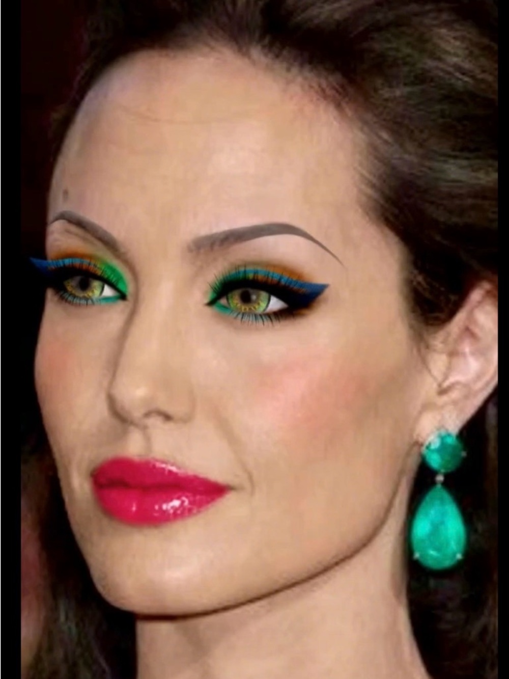 Green Teardrop Statement EARRINGS Set in Gold-Tone or 925 Sterling silver